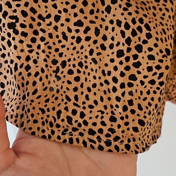 Old Navy Oversized Animal printed Button Front Long Sleeve Blouse Brown Size XS - Picture 6 of 11